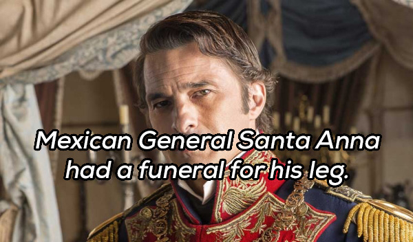 antonio lopez de santa anna costume - Mexican General Santa Anna had a funeral for his leg.