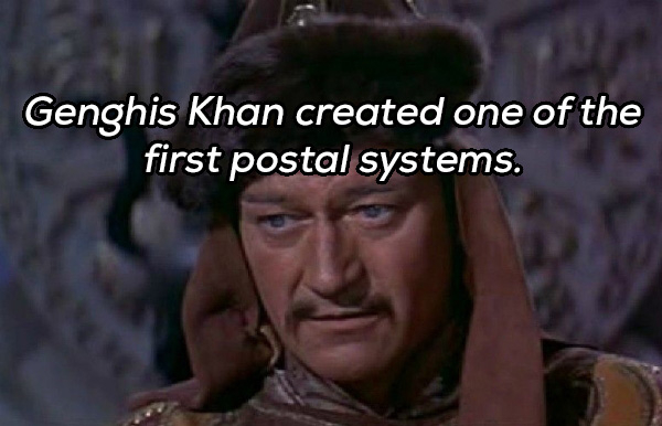 photo caption - Genghis Khan created one of the first postal systems.