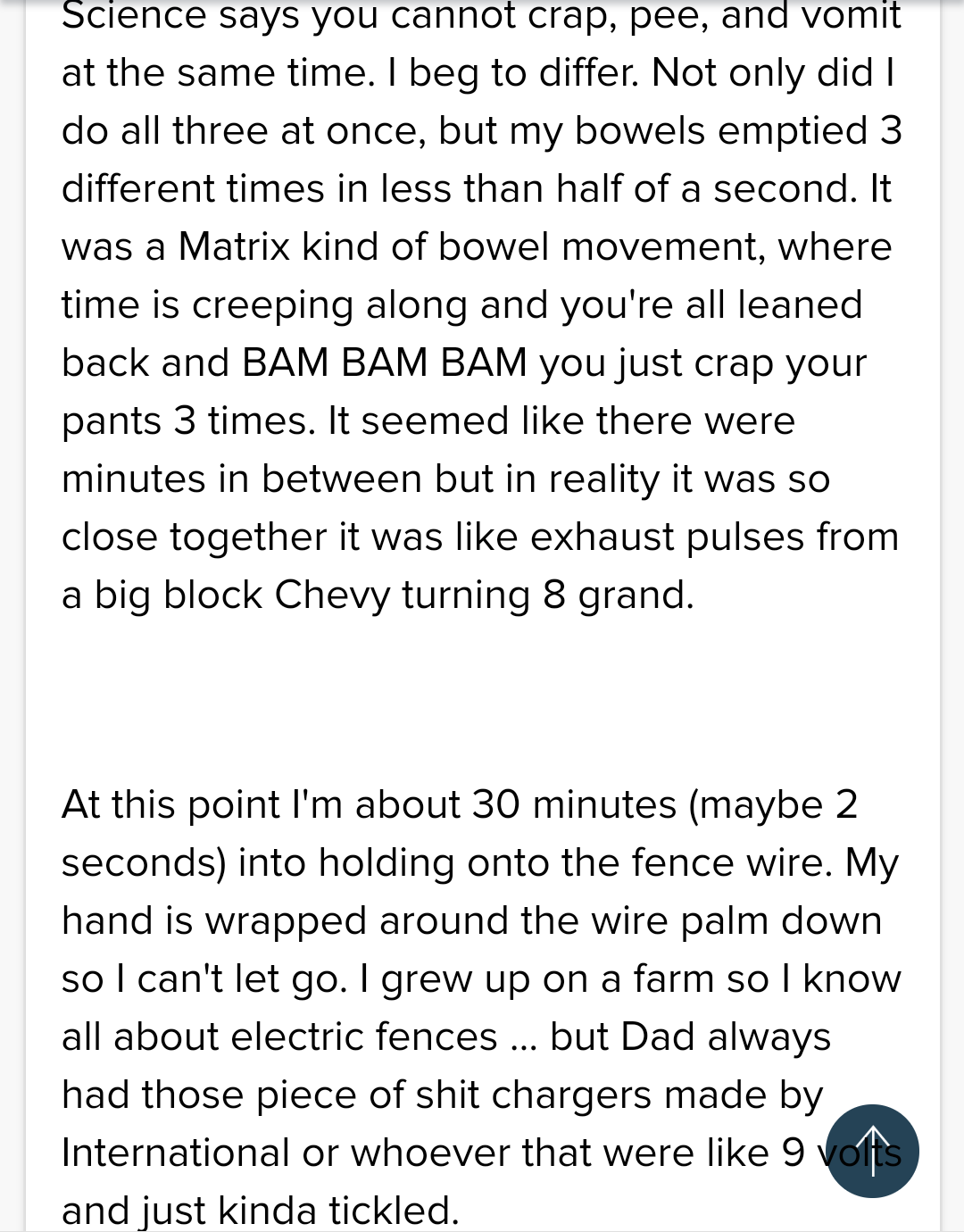 Guy Tells a Crazy Story When He Got Electrocuted by His Fence.