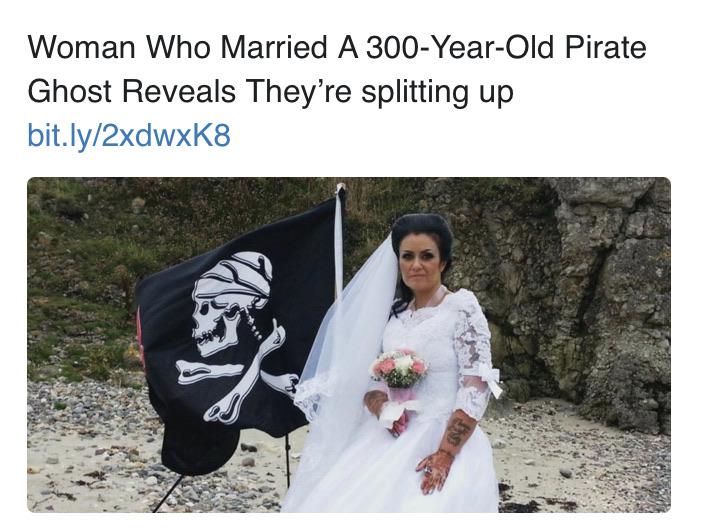 married to a ghost - Woman Who Married A 300YearOld Pirate Ghost Reveals They're splitting up bit.ly2xdwxK8