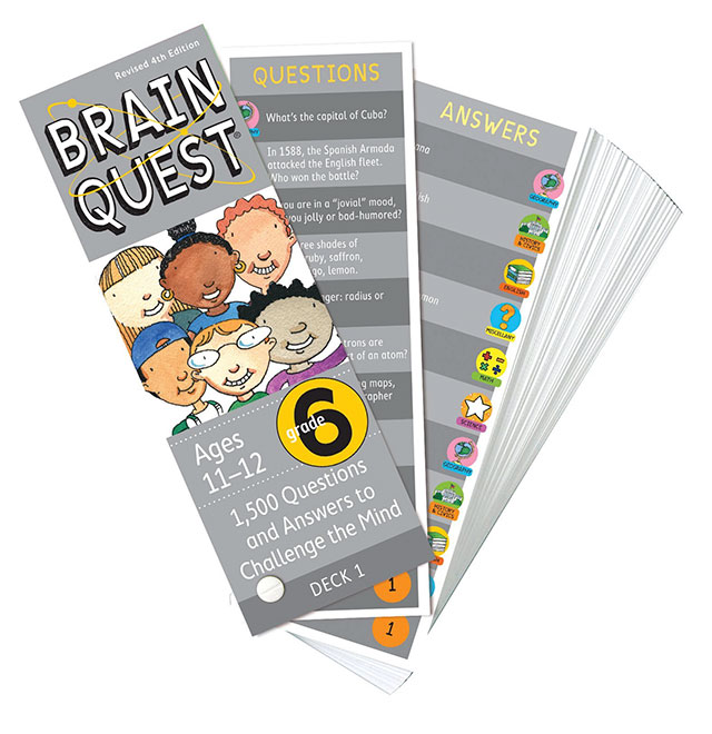 kids brain quest cards - Revised 4th Edition Questions What's the capital of Cuba? Answers no In 1988, the Spanish Armada attacked the English fleet. Who won the bottle? Brain Quest 56 Lou are in a "jovial" mood, You jolly or bodhumored? ree shades of uby