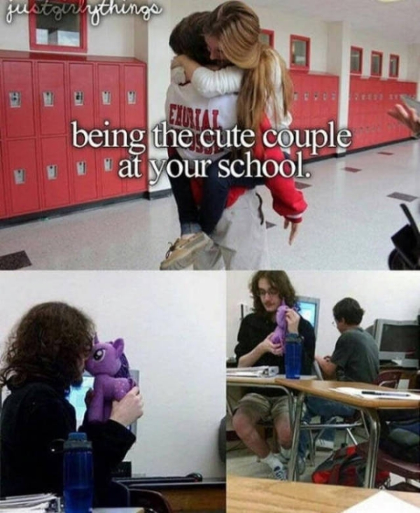 being the cute couple at school meme - justgiriythings being the cute couple at your school.