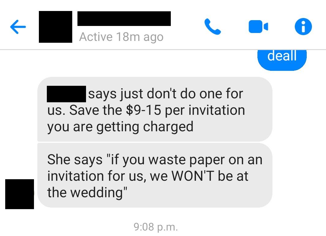 super entitled people - online advertising - | Active 18m ago deall says just don't do one for us. Save the $915 per invitation you are getting charged She says