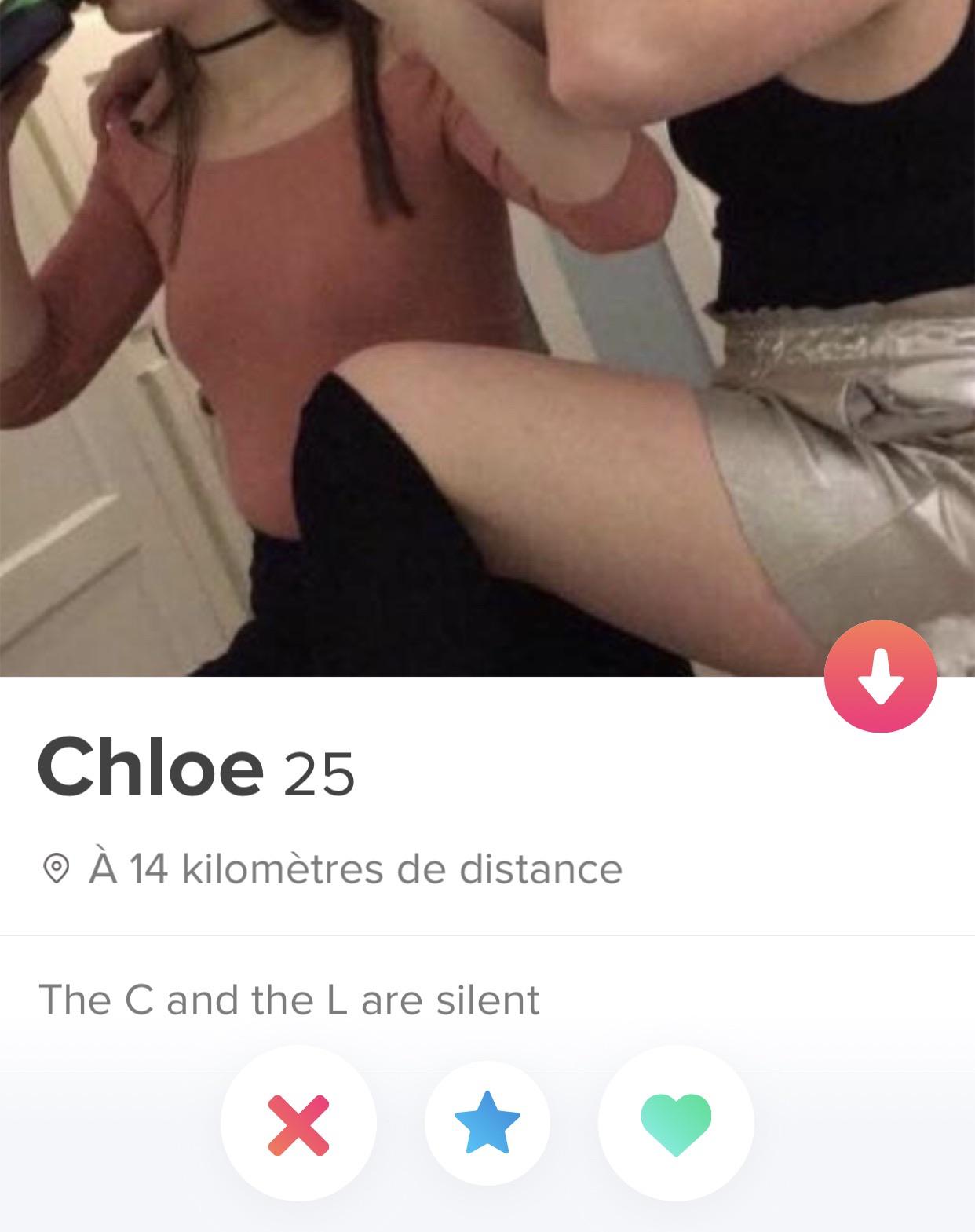 tinder in prison - Chloe 25 14 kilomtres de distance The C and the L are silent