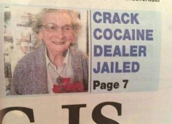 funny headlines - Crack Cocaine Dealer Jailed Page 7