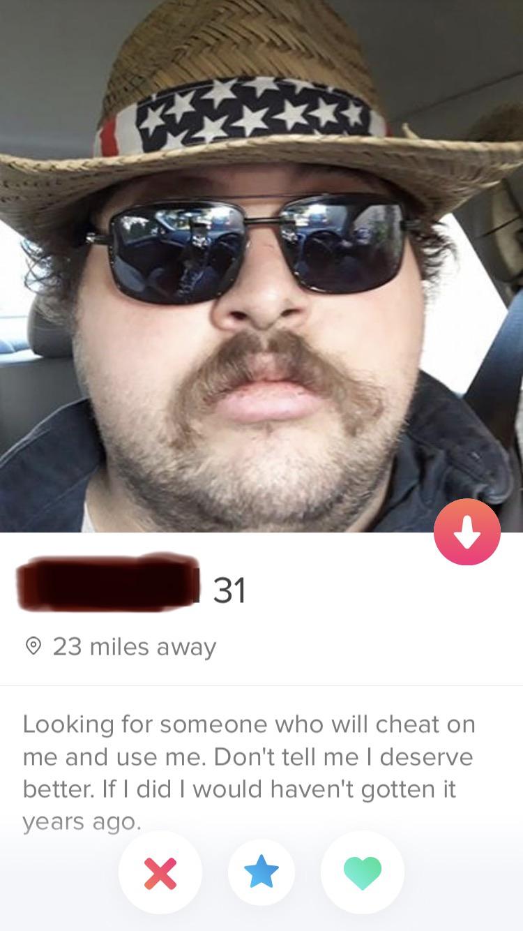 beard - 23 miles away Looking for someone who will cheat on me and use me. Don't tell me I deserve better. If I did I would haven't gotten it years ago.