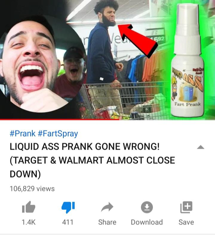 water - Fart Prank Liquid Ass Prank Gone Wrong! Target & Walmart Almost Close Down 106,829 views 411 Download Save