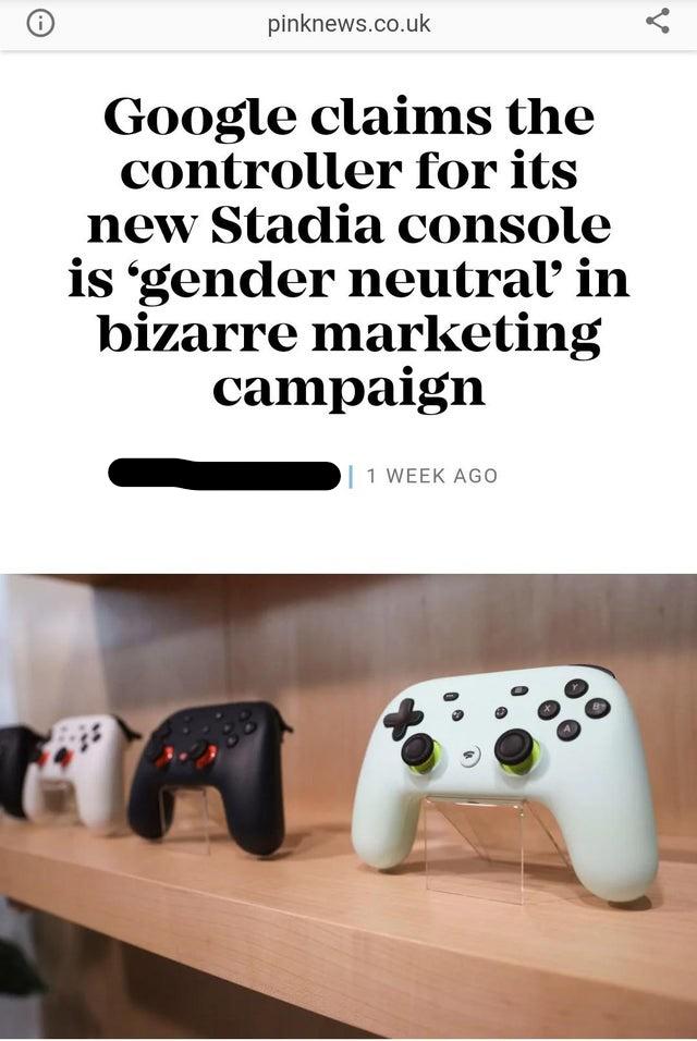 google stadia set - pinknews.co.uk Google claims the controller for its new Stadia console is 'gender neutral in bizarre marketing campaign | 1 Week Ago