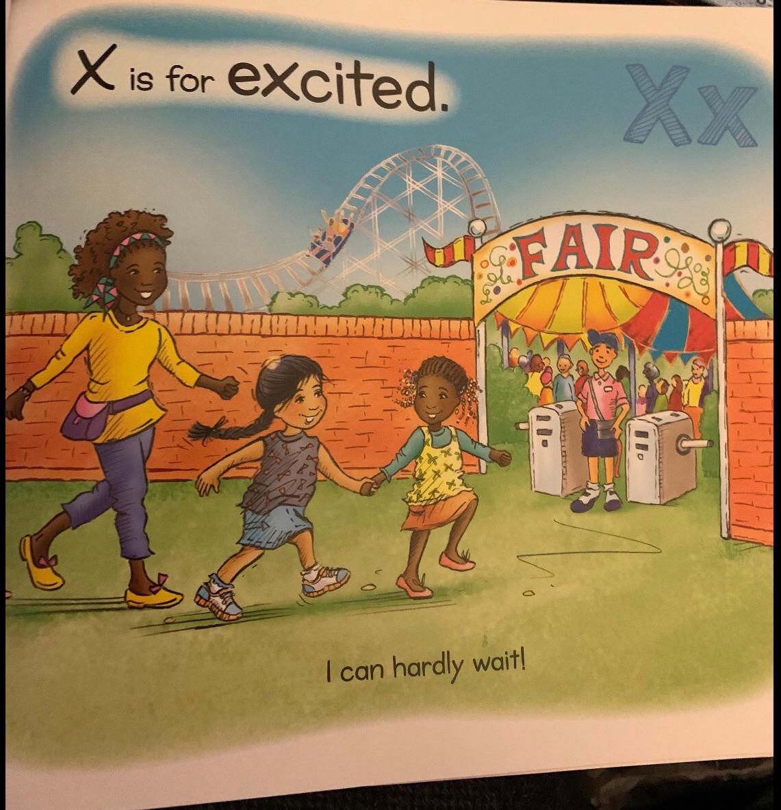 cartoon - X is for excited. Fairs I can hardly wait!