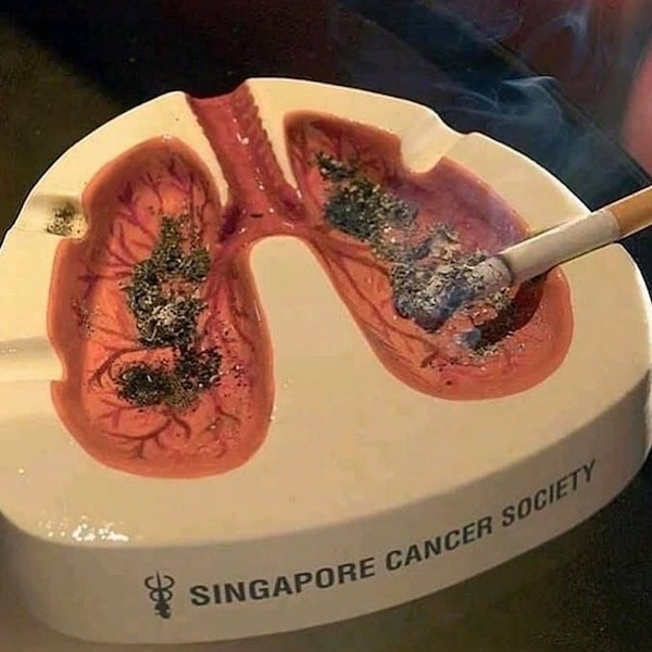 lungs ashtray - Singapor "Gapore Cancer Society