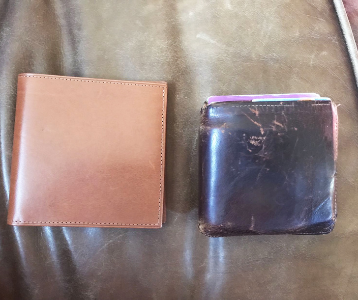 worn out well worn wallet