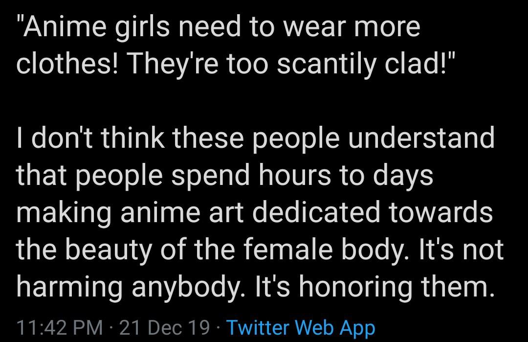 backtrack lyrics - "Anime girls need to wear more clothes! They're too scantily clad!" I don't think these people understand that people spend hours to days making anime art dedicated towards the beauty of the female body. It's not harming anybody. It's h