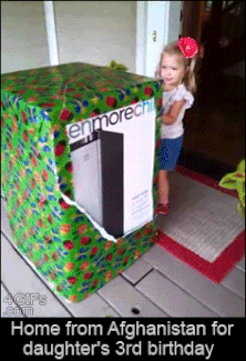 gif girl meme surprised - enmorech GIFs Home from Afghanistan for daughter's 3rd birthday