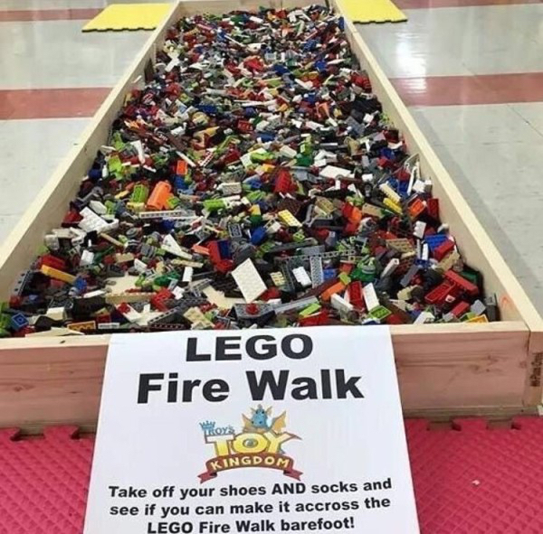 fire walk legos - Lego Fire Walk Kingdom Take off your shoes And socks and see if you can make it accross the Lego Fire Walk barefoot!