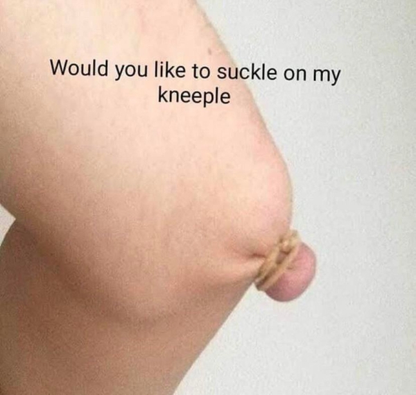 would you like to suckle on my kneeple - Would you to suckle on my kneeple