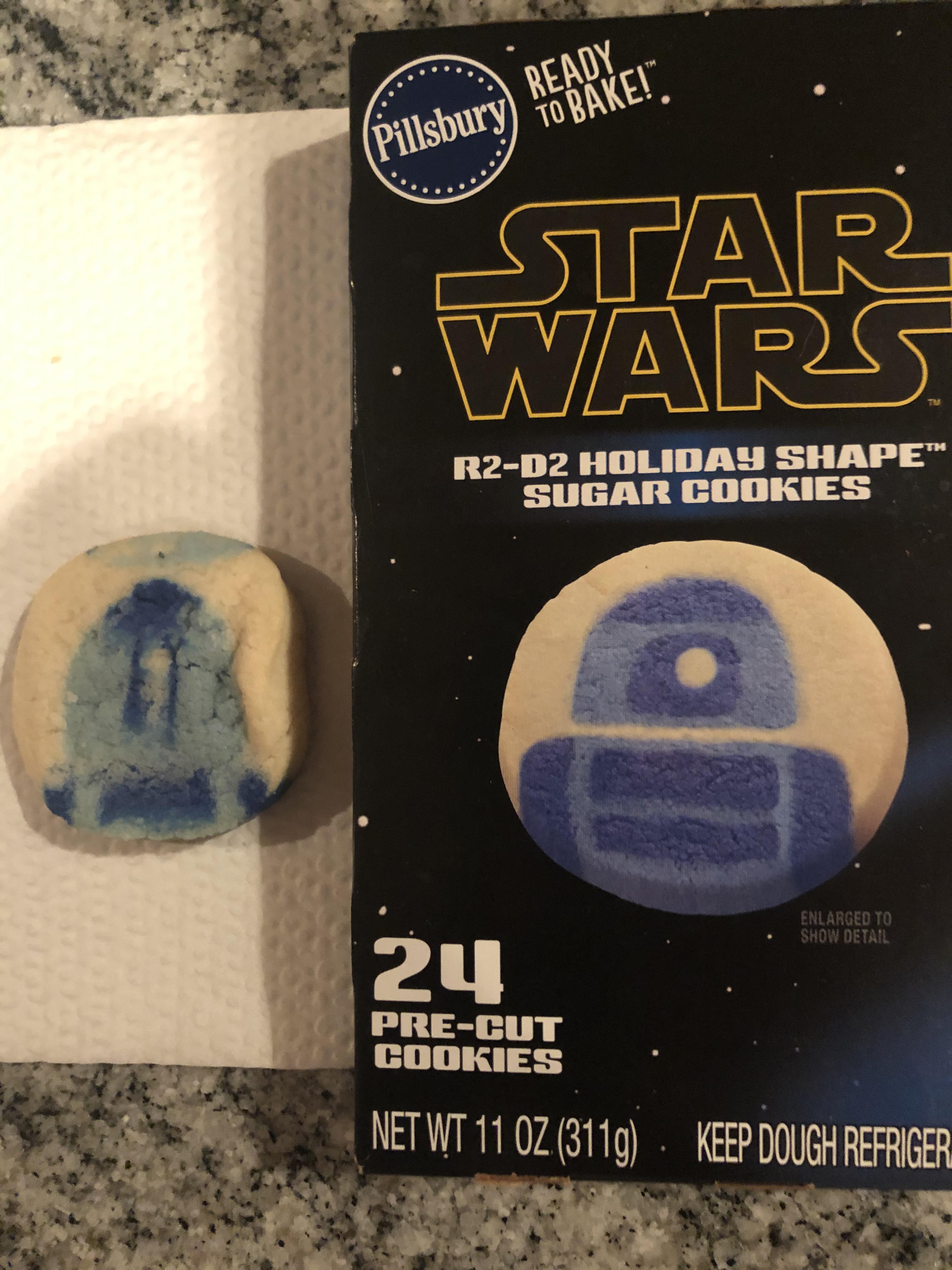 star wars - Star Wap. R2D2 Holiday Shape Sugar Cookies 20 PreCut Cookies Net Wt 11 Oz 3119 Keep Dough Refriger