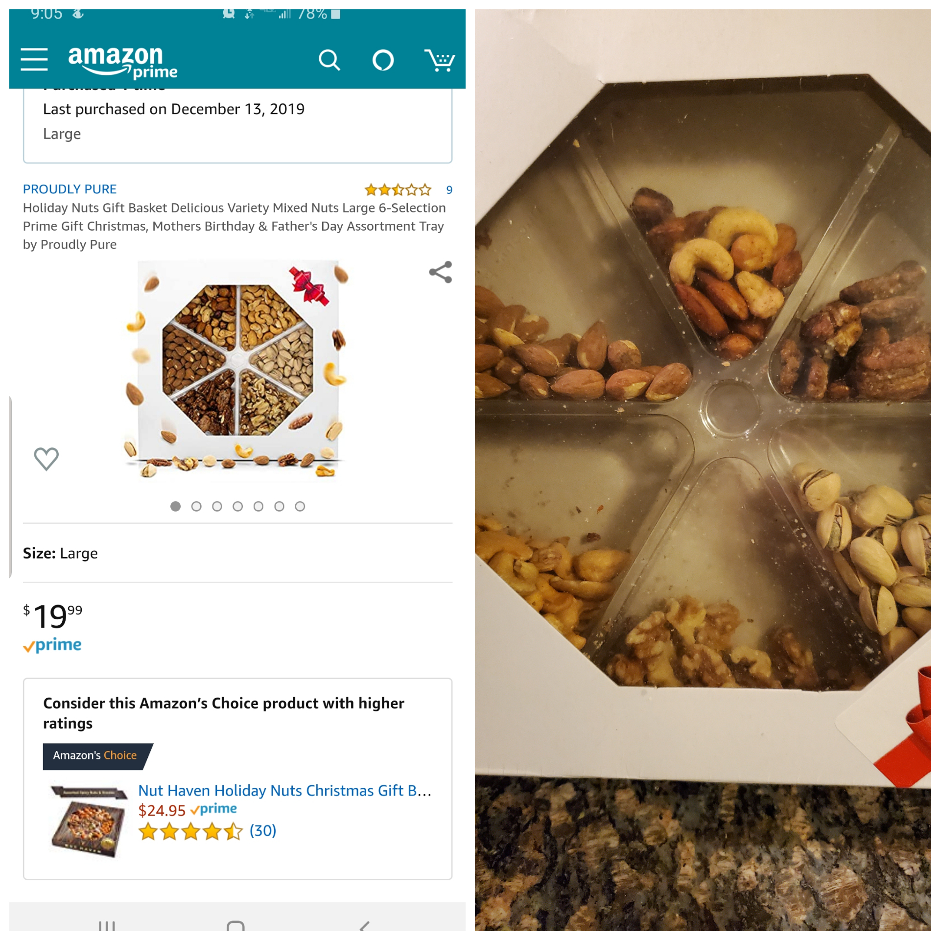 recipe - a on amazon prime Last purchased on Large Proudly Pure Holiday Nuts Gift Basket Delicious Varety Mixed Nuts Large 6Selection Prime Gift Christmas, Mothers Birthday & Father's Day Assortment Tray by Proudly Pure Ooooooo Size Large $1999 prime Cons