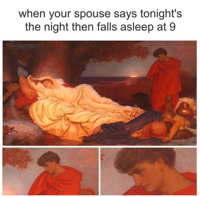 cymon and iphigenia - when your spouse says tonight's the night then falls asleep at 9