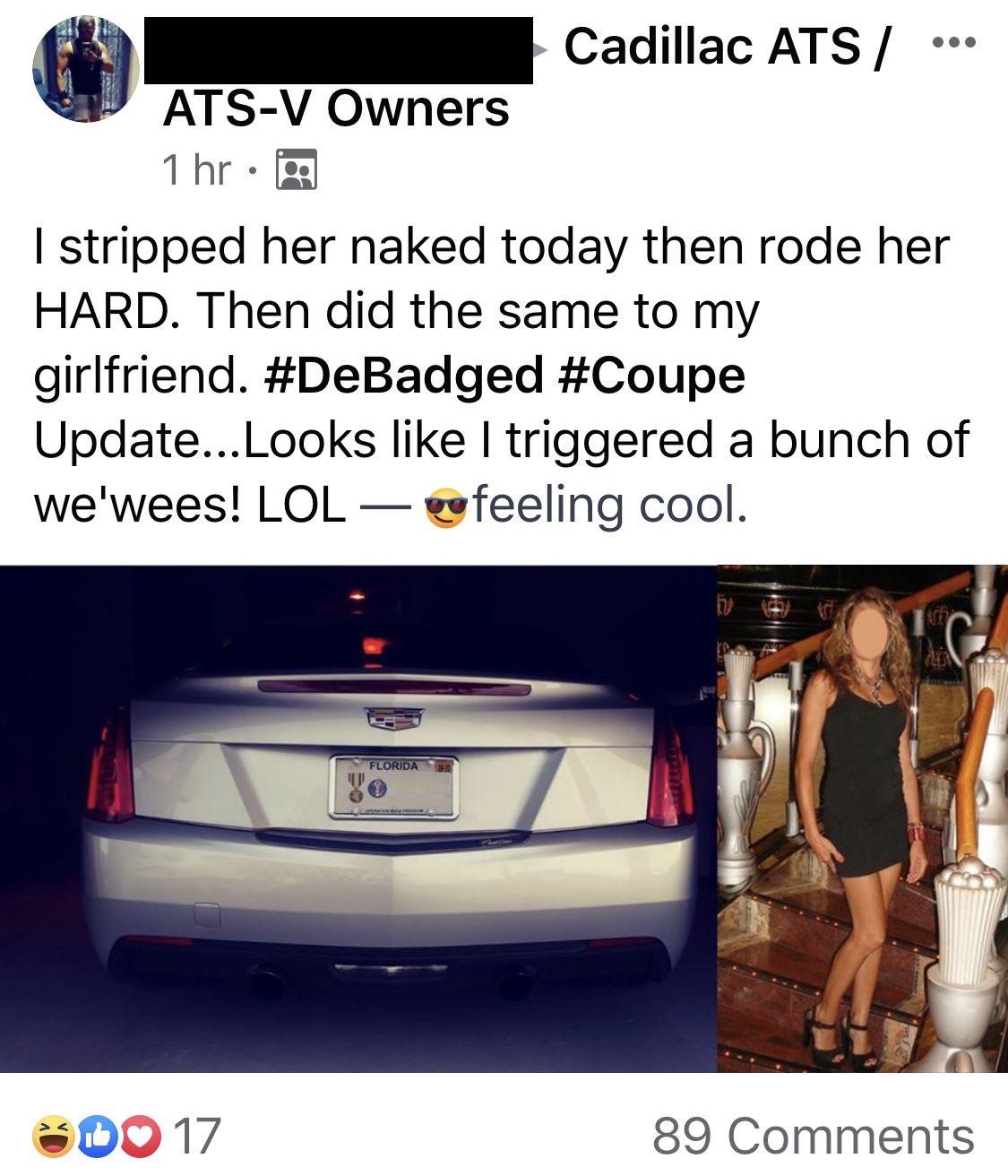 vehicle door - Cadillac Ats ... AtsV Owners 1 hr I stripped her naked today then rode her Hard. Then did the same to my girlfriend. Update... Looks I triggered a bunch of we'wees! Lol vefeeling cool. 5 c Florida Do 17 89