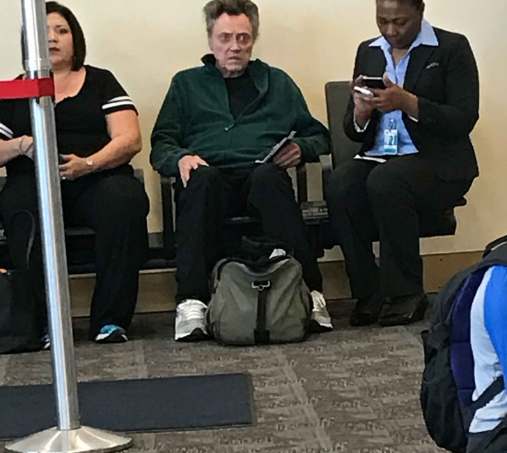 christopher walken at the airport