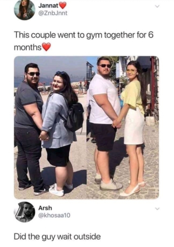 couple went to gym together for 6 months - Jannat This couple went to gym together for 6 months Arsh Did the guy wait outside