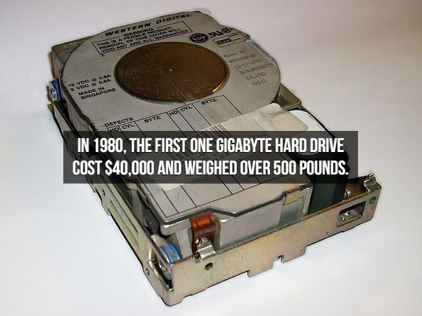 Done Beerste Byte Hbcu In 1980, The First One Gigabyte Hard Drive Cost $40,000 And Weighed Over 500 Pounds.