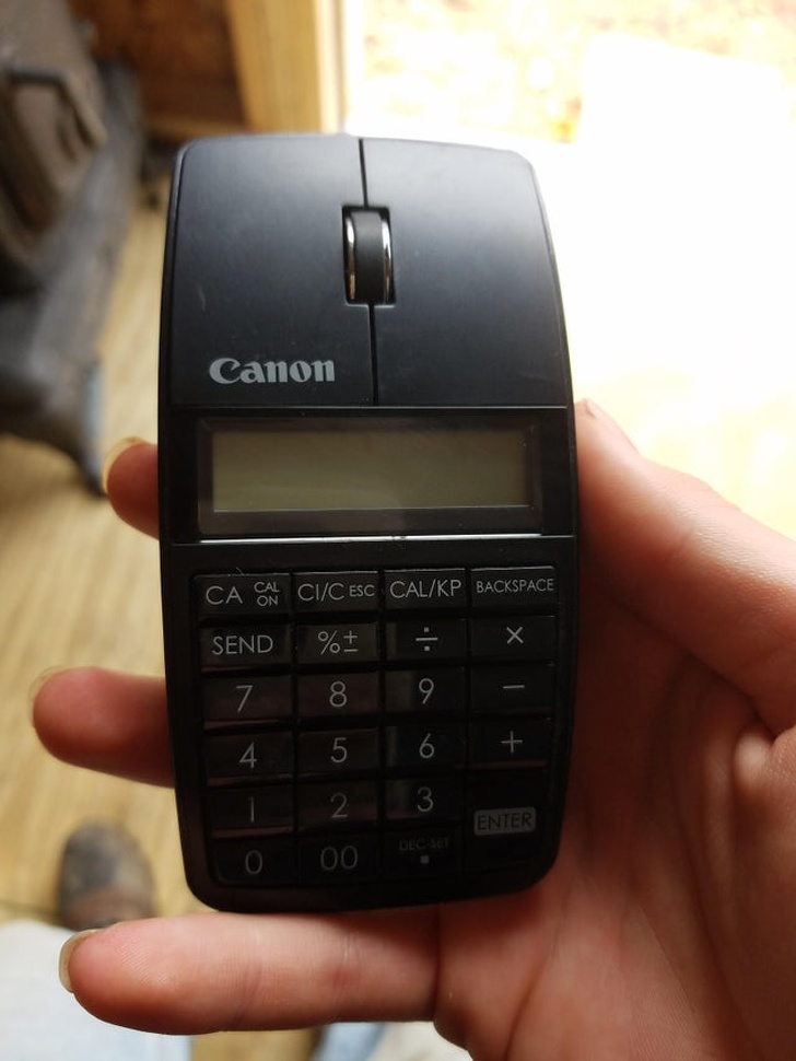 calculator on a mouse