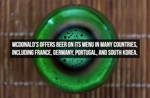 close up - Mcdonald'S Offers Beer On Its Menu In Many Countries. Including France, Germany, Portugal, And South Korea.
