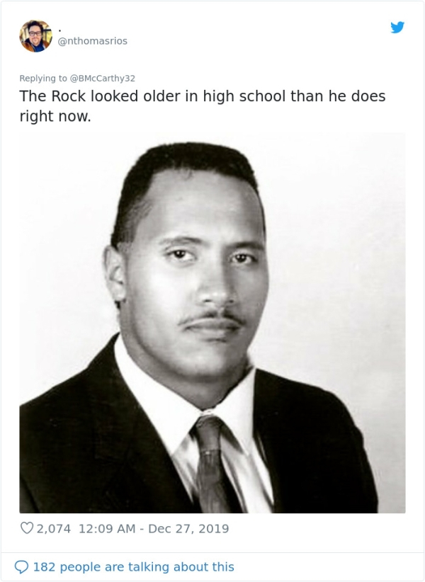dwayne johnson high school - The Rock looked older in high school than he does right now. 2,074