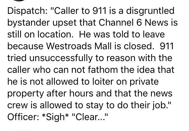 r askreddit kids - Dispatch "Caller to 911 is a disgruntled bystander upset that Channel 6 News is still on location. He was told to leave because Westroads Mall is closed. 911 tried unsuccessfully to reason with the caller who can not fathom the idea tha