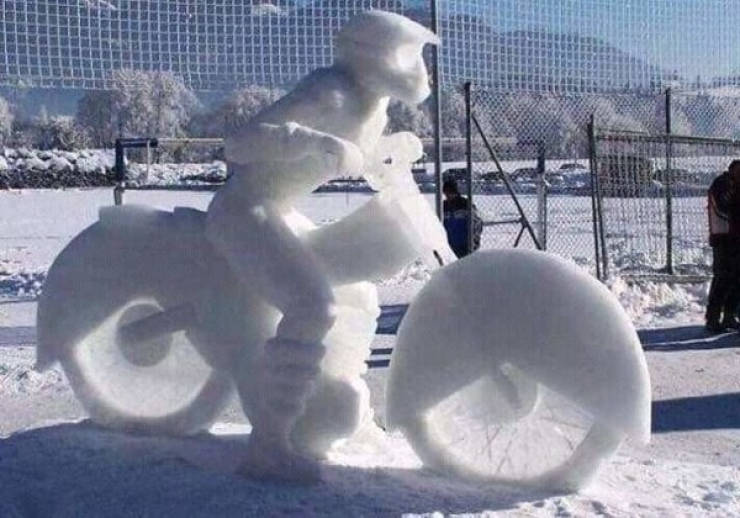 motorcycles in snow