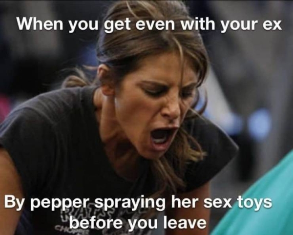 jillian michaels screaming - When you get even with your ex By pepper spraying her sex toys before you leave