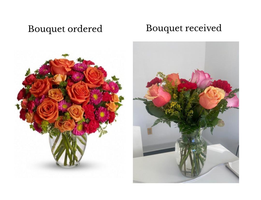 sweet it is bouquet - Bouquet ordered Bouquet received