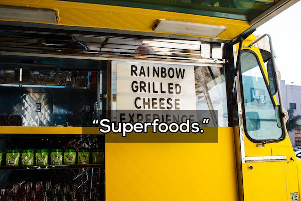 Food truck - Rainbow Grilled Cheese Cvd "Superfoods." 1 fit 5