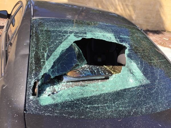 “Someone decided to celebrate the new year by smashing my rear window!”