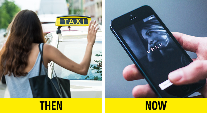 iphone 7 uber - Taxi Uber Then Now
