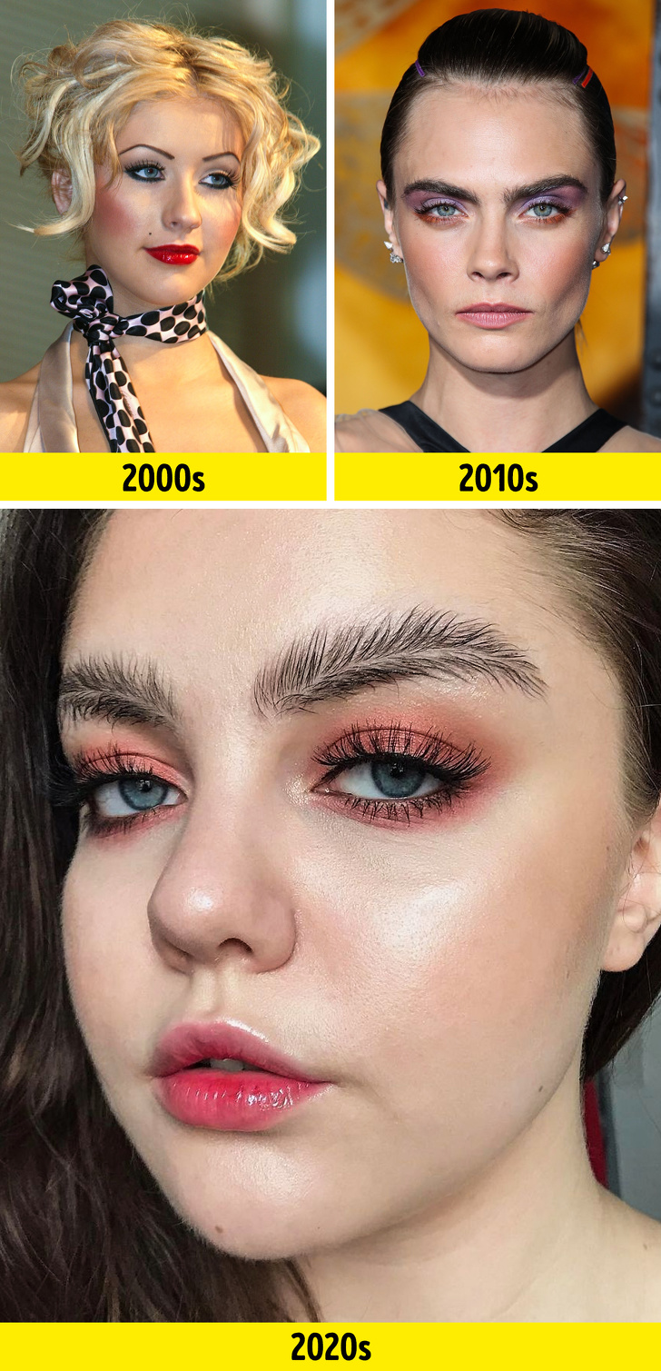 eyebrow trends 2018 - 2000s 2010s 2020s
