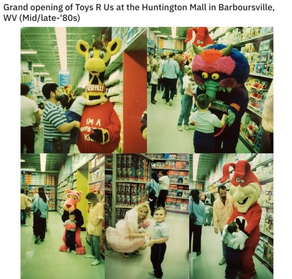 80s nostalgia - collage - Grand opening of Toys R Us at the Huntington Mall in Barboursville, Wv Midlate'80s Ima Kl. D