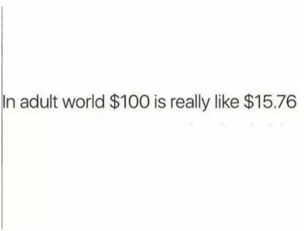 document - In adult world $100 is really $15.76