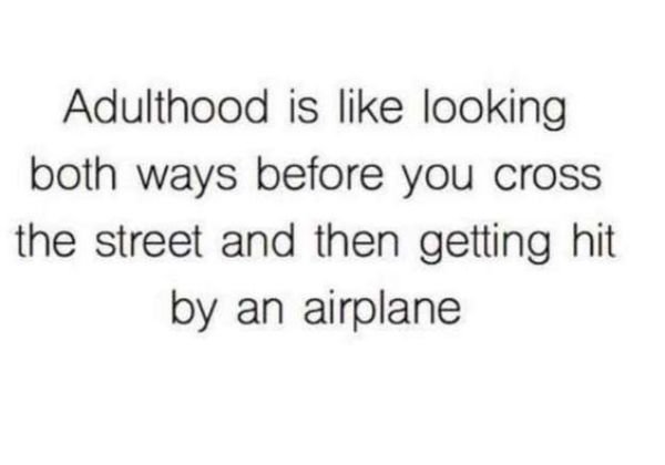 decomposition special cases - Adulthood is looking both ways before you cross the street and then getting hit by an airplane