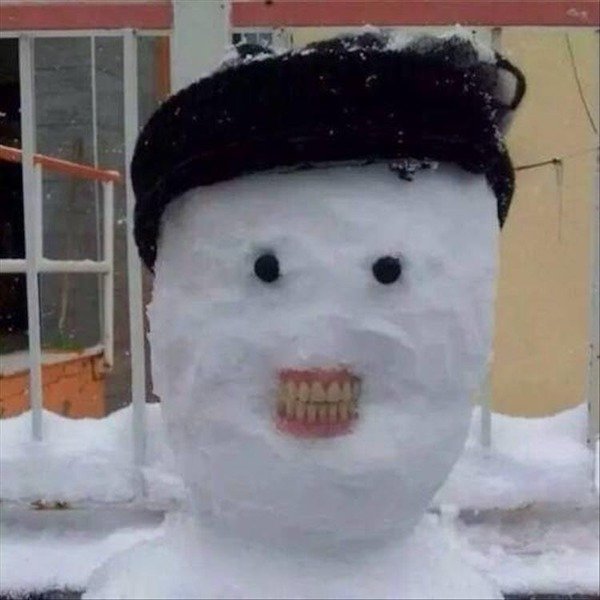 snowman with teeth