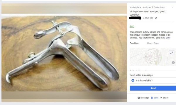 ice cream scoop meme - Marketplace Antiques & Collectibles Vintage ice cream scooper, good condition 3 days ago $50 Was cleaning out my garage and came across this antique ice cream scooper Needs to be cleaned has strange odor sold as is less Condition Us