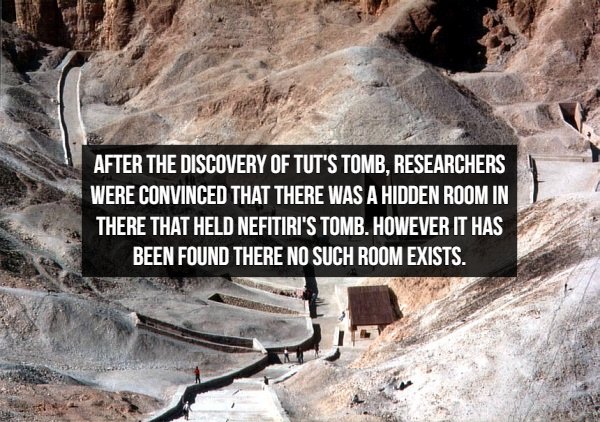 After The Discovery Of Tut'S Tomb, Researchers Were Convinced That There Was A Hidden Room In There That Held Nefitiri'S Tomb. However It Has Been Found There No Such Room Exists.