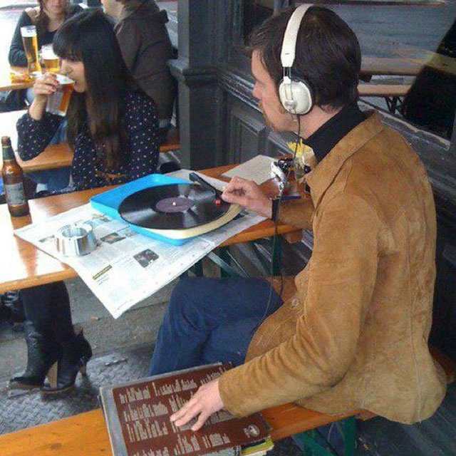 hipster in public