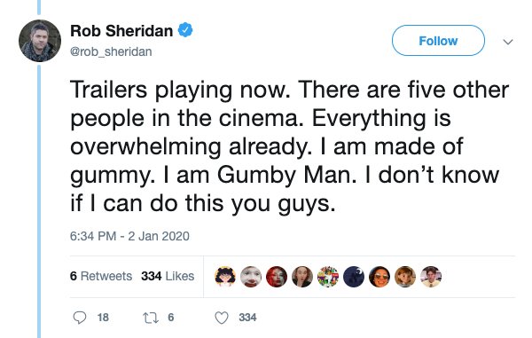 big dick energy meaning - Rob Sheridan Trailers playing now. There are five other people in the cinema. Everything is overwhelming already. I am made of gummy. I am Gumby Man. I don't know if I can do this you guys. 6 334 900 0 18 26 334