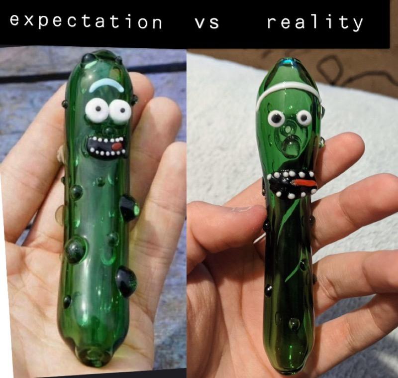 pickle rick pipe - expectation Vs reality
