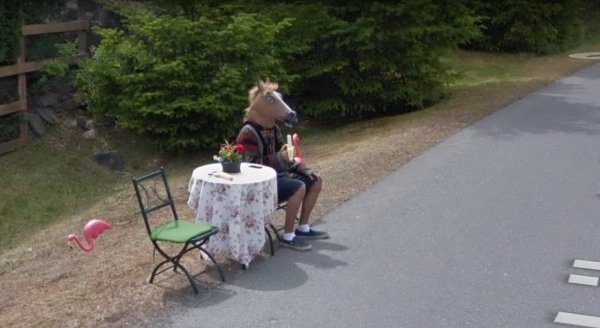 horse mask google maps