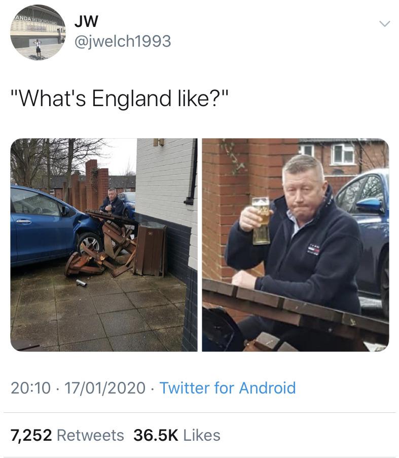 car - Anda Meira Jw "What's England ?" 17012020 Twitter for Android 7,252