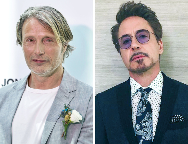 Mads Mikkelsen and Robert Downey, Jr. — 54 years old