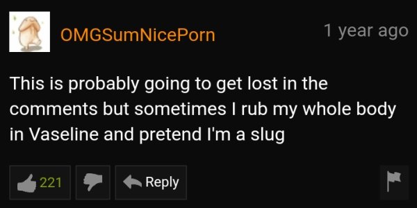 lightning mcqueen pornhub comment - OMGSumNicePorn 1 year ago This is probably going to get lost in the but sometimes I rub my whole body in Vaseline and pretend I'm a slug, 221